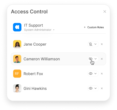 Conceptual illustration of access and permission requests