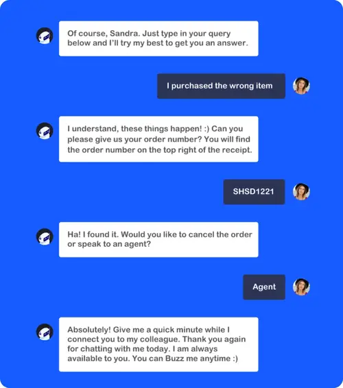 Chatbot conversation illustrating personality