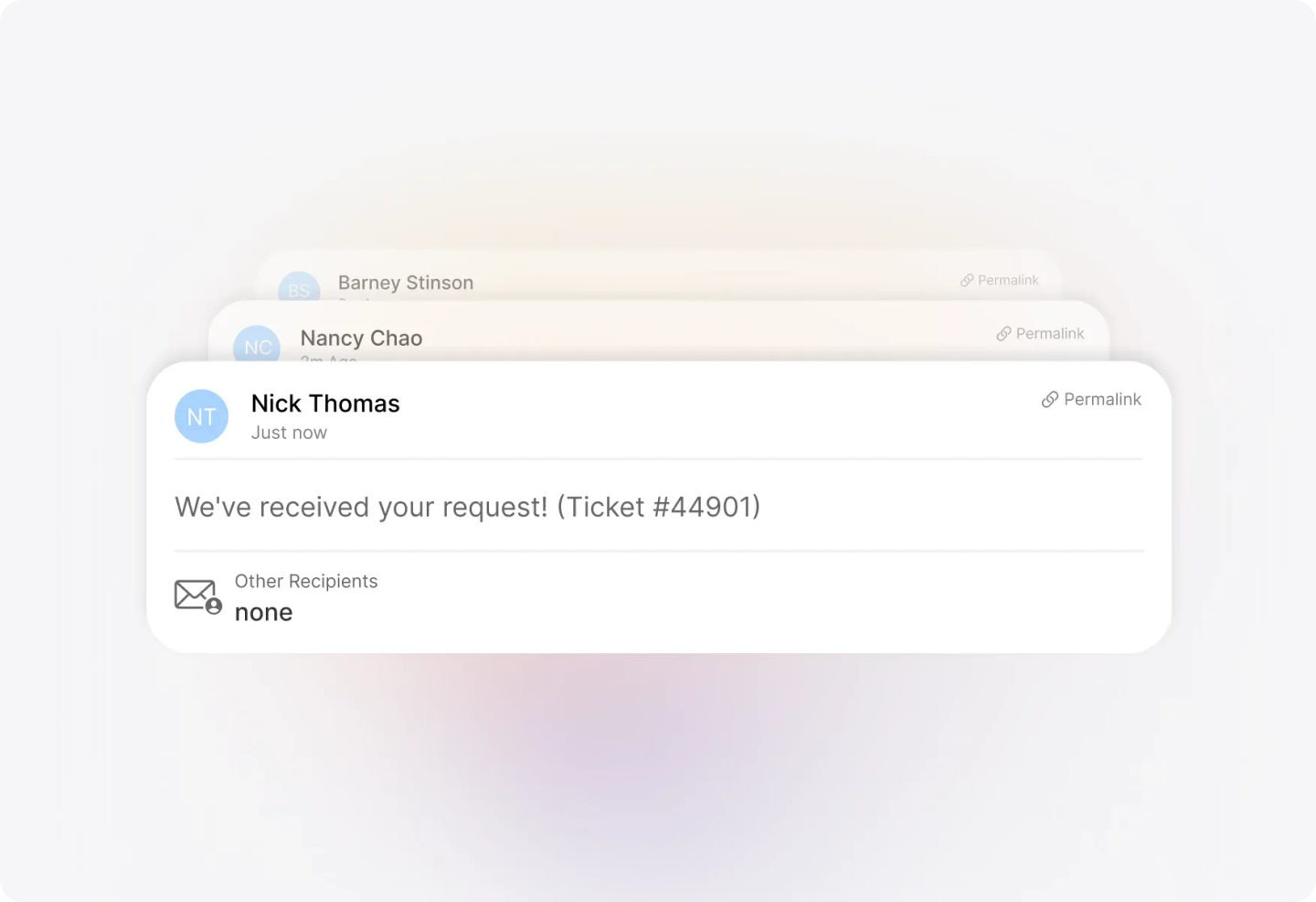 Conceptual illustration: Contact Ticket Confirmations