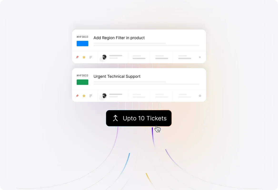 Conceptual illustration: Merge Up to 10 Tickets at Once