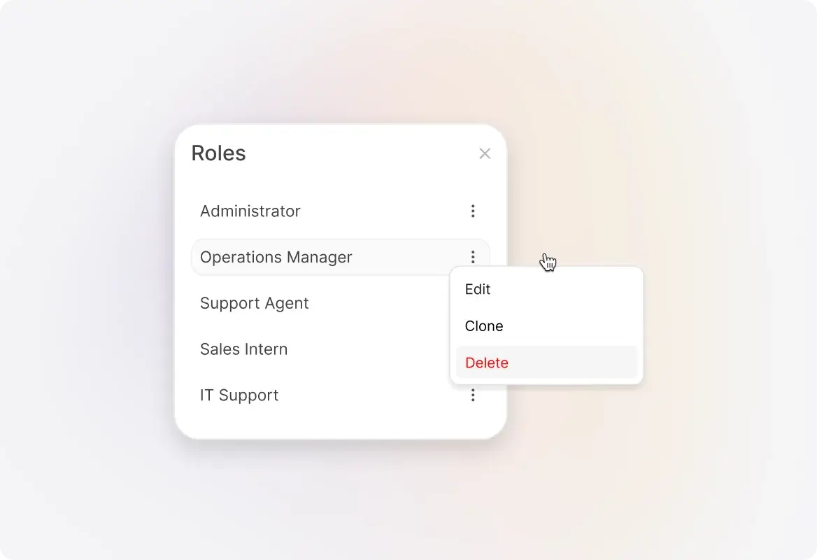 Conceptual illustration: Edit or Delete Roles as Your Team Evolves
