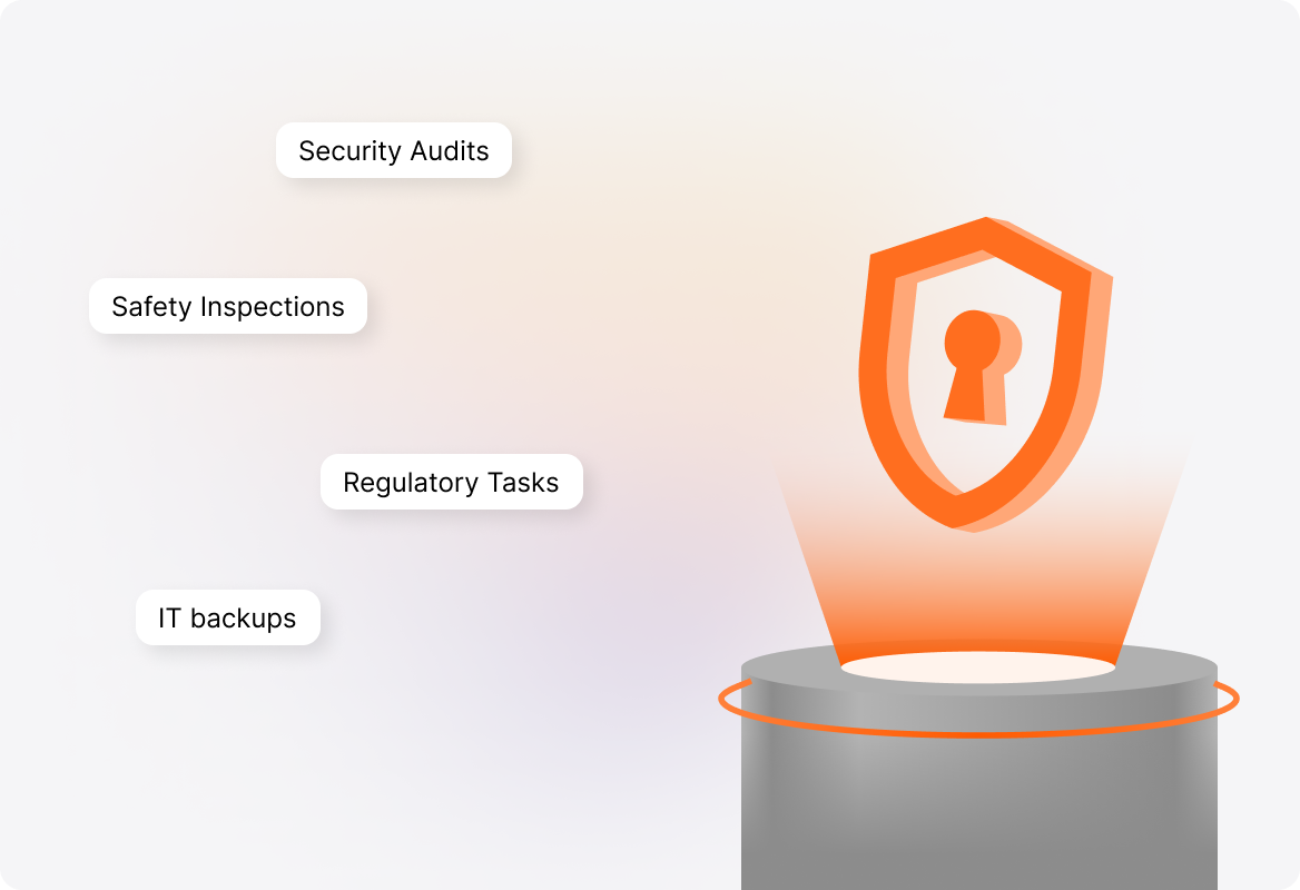 Conceptual illustration: Ensure Compliance & Preventive Maintenance Without Manual Effort