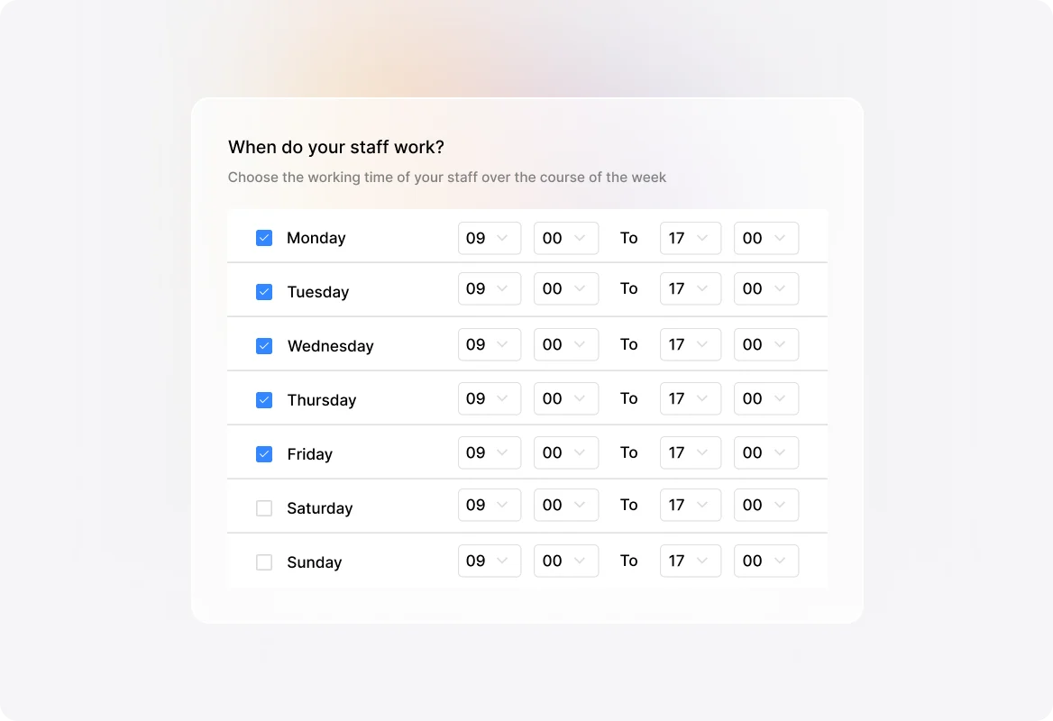 Conceptual illustration: Create Custom Work Schedules