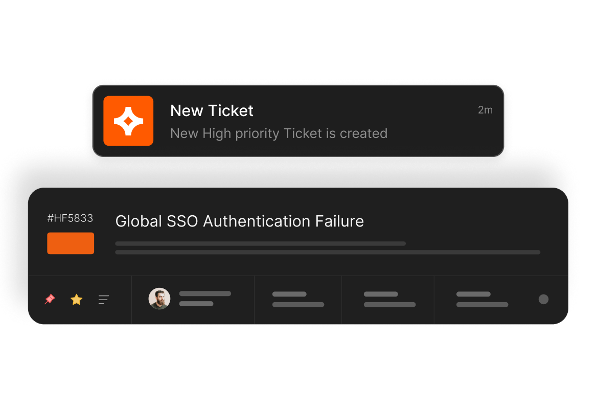 Assist AI creating a high-priority support ticket for an authentication failure
