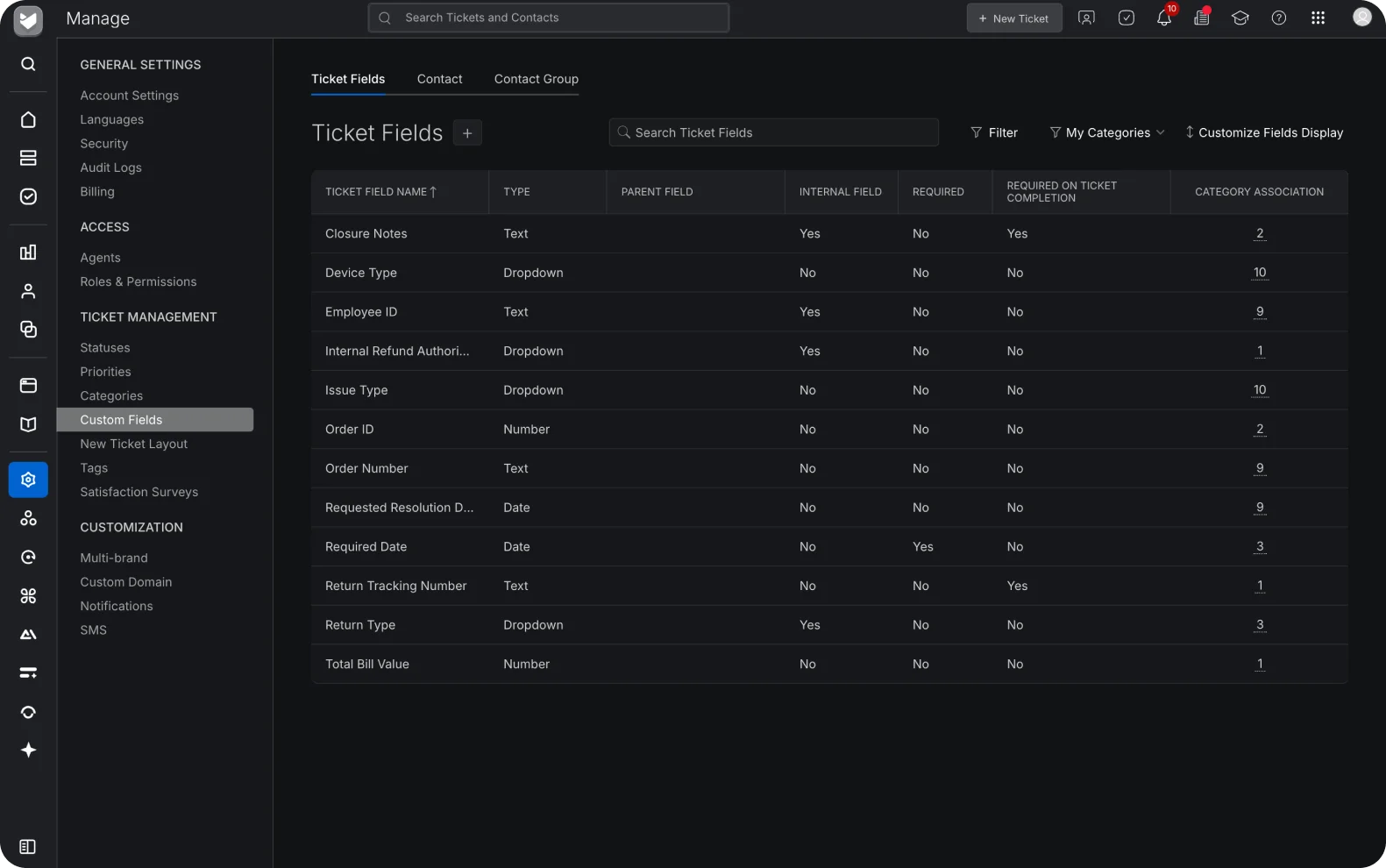 HappyFox custom ticket fields and their configuration
