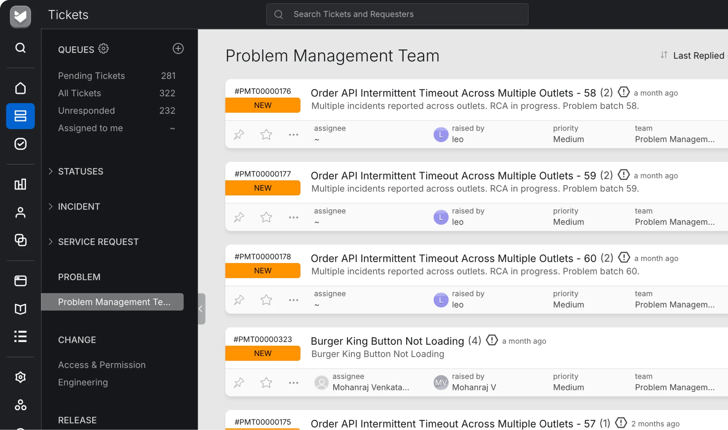 HappyFox Service Desk problem management queue
