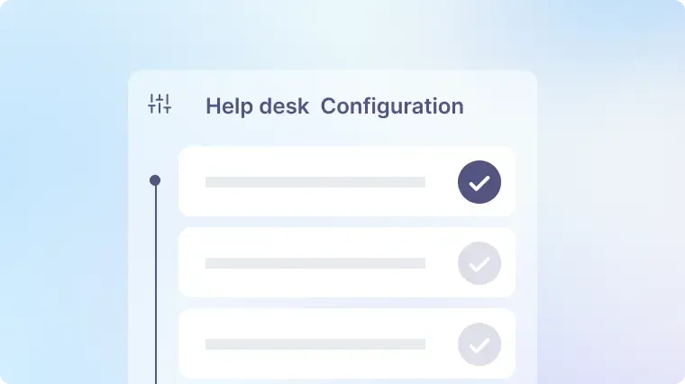 Conceptual checklist for help desk configuration.