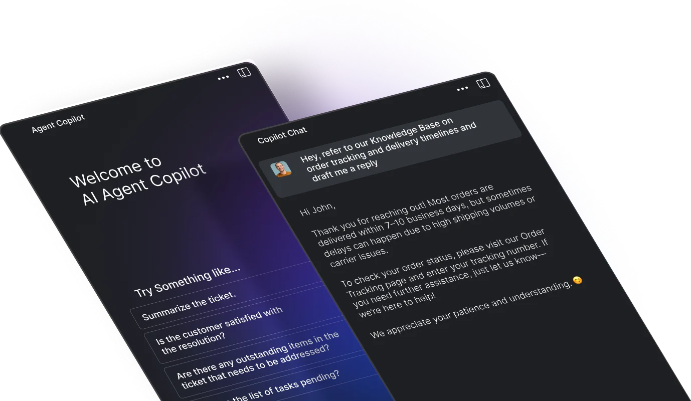 HappyFox AI Copilot summarizing a ticket and drafting a contextual customer response
