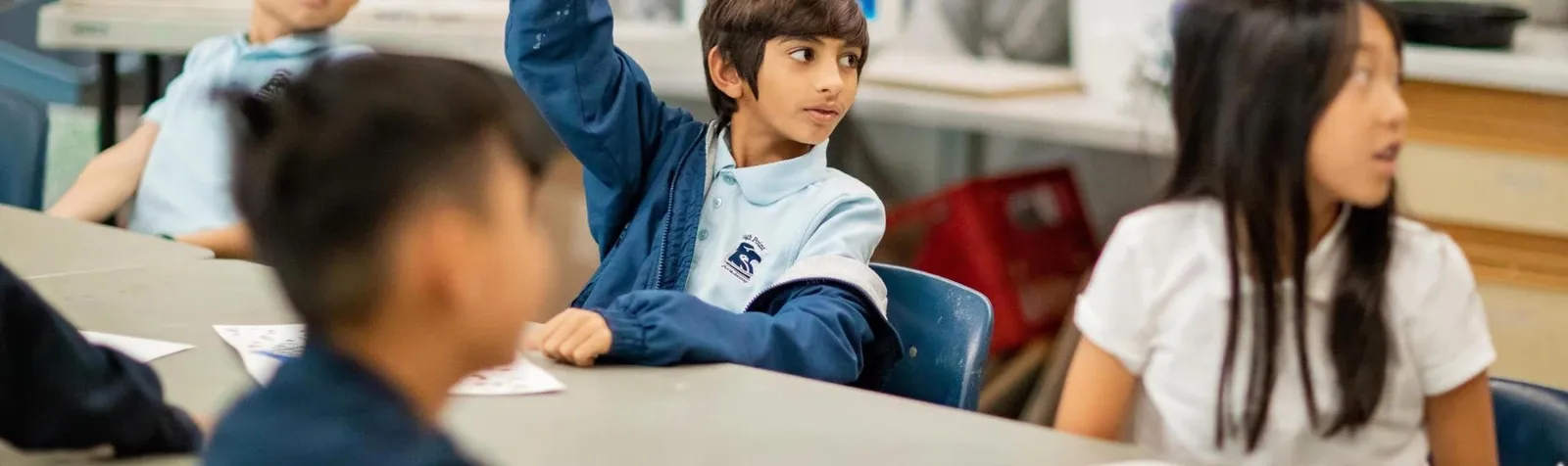 Students learning together in a classroom.