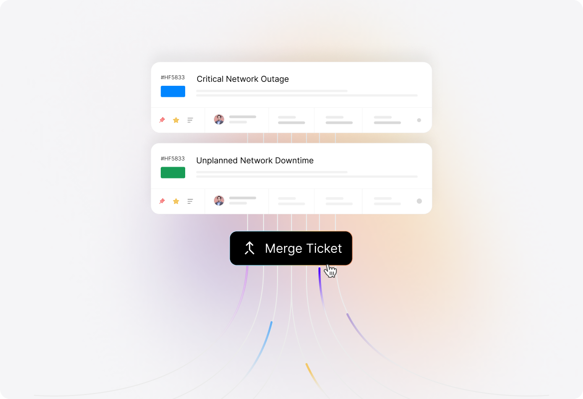 Conceptual illustration: Handle Mass Service Disruptions with Intelligent Ticket Management.