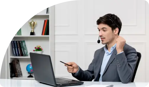 Contact center agent reviewing support work