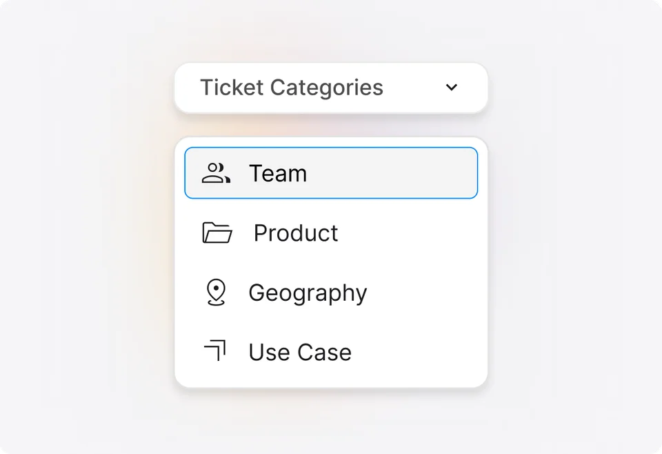 HappyFox ticket category settings for creating and organizing support categories
